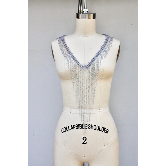 Waterfall Necklace Chocker with Long Strings to Mid Breast Down to Body 90s Y2K - Picture 6 of 8